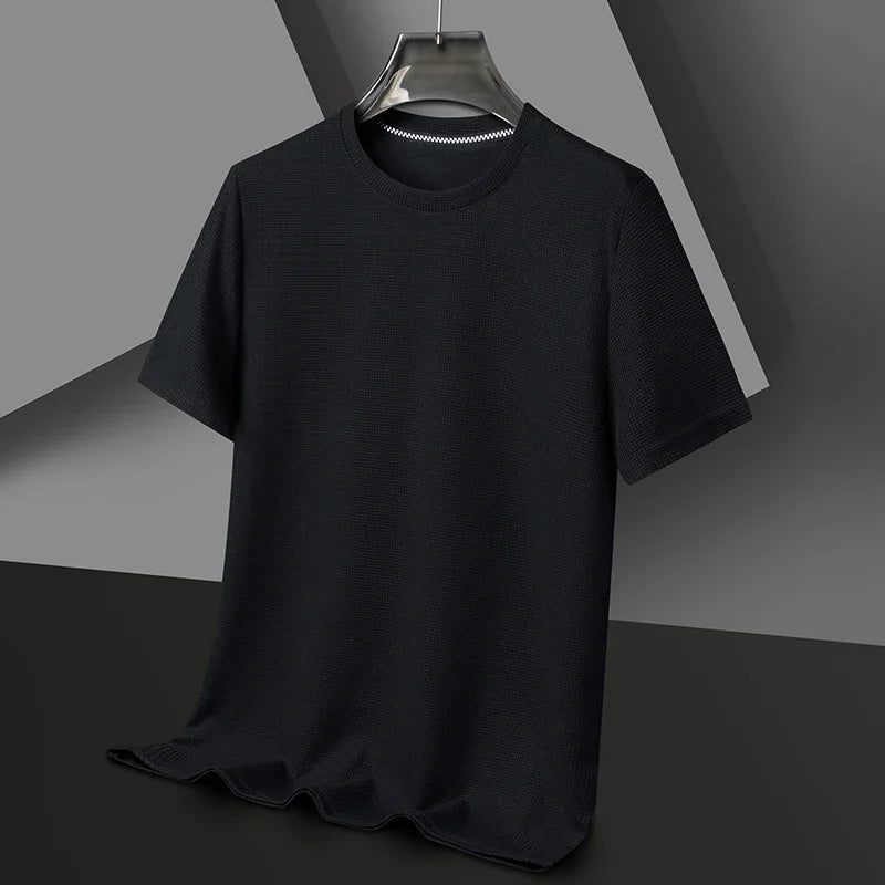 Men’s Waffle Knit Round Neck T-Shirt - Shopping Time Australia - T-Shirts