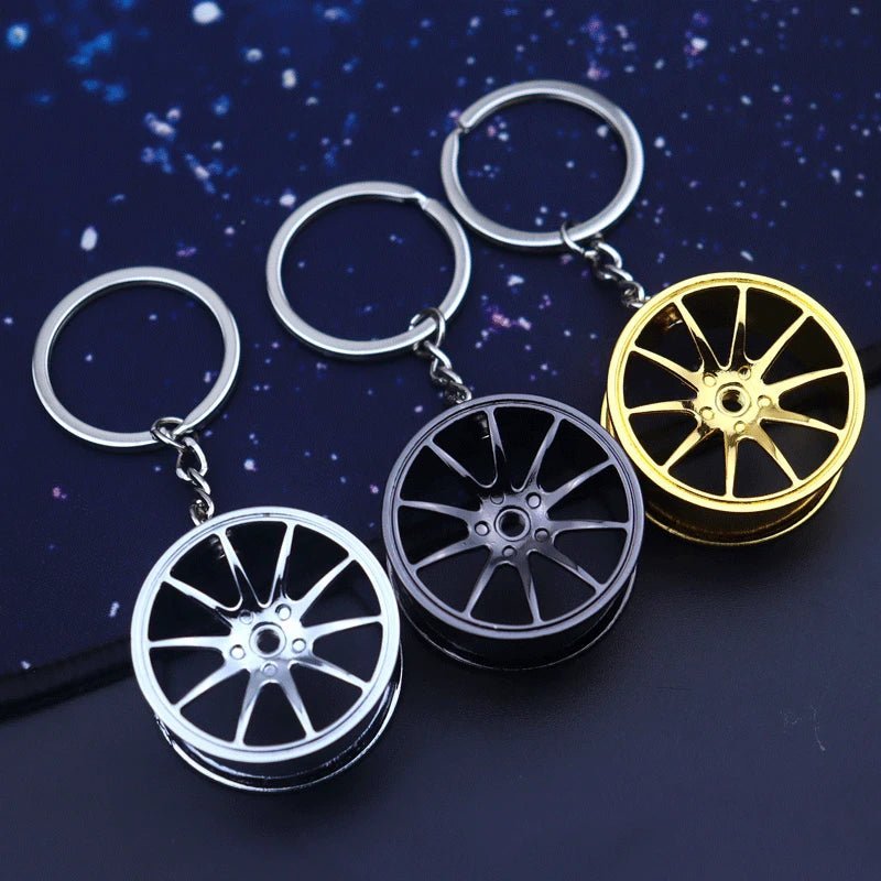 Silver Colour Car Rims Keychain - Shopping Time Australia