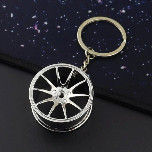 Silver Colour Car Rims Keychain - Shopping Time Australia