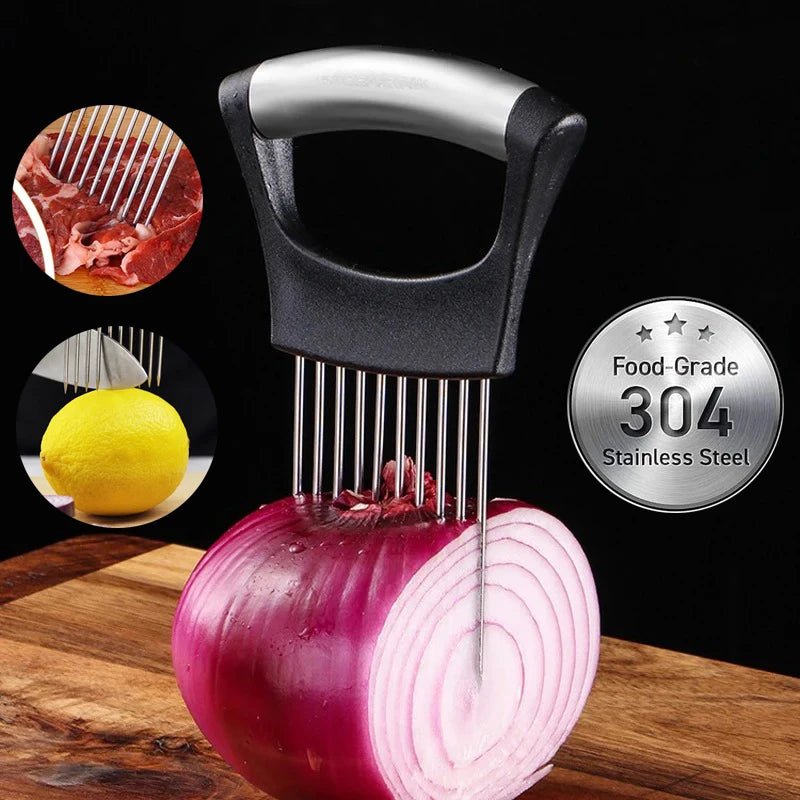 Stainless Steel Onion Cutter Holder - Shopping Time Australia