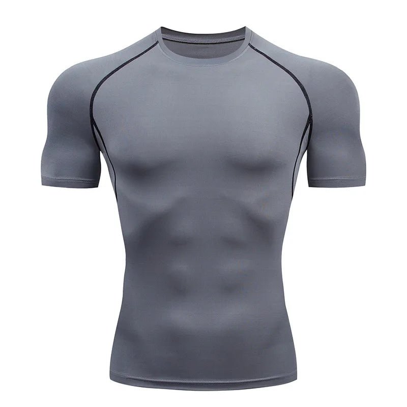 T Shirt Fitness Tight Short Sleeve Tshirt Sportswear - Shopping Time Australia - 
