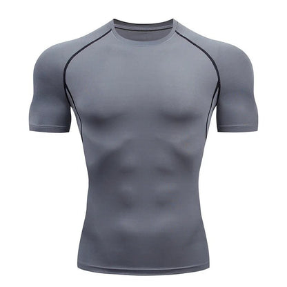 T Shirt Fitness Tight Short Sleeve Tshirt Sportswear - Shopping Time Australia - 