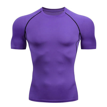 T Shirt Fitness Tight Short Sleeve Tshirt Sportswear - Shopping Time Australia - 