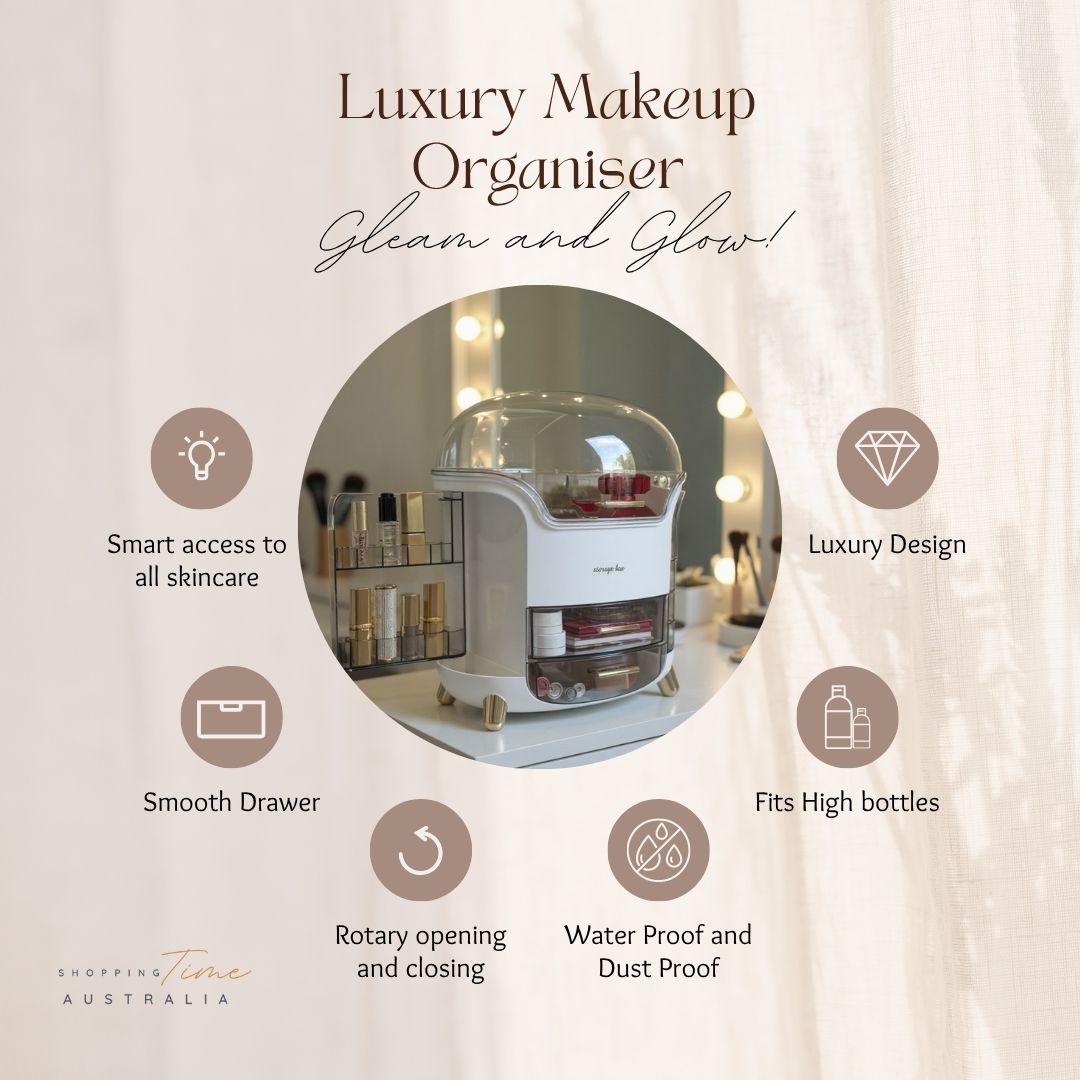 Transparent Makeup Organiser Box - Shopping Time Australia -