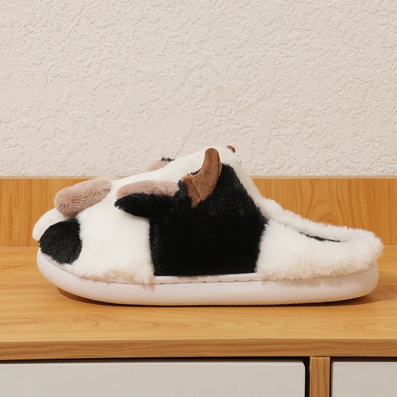 Winter Cartoon Cow Plush Slippers - Shopping Time Australia