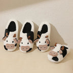 Winter Cartoon Cow Plush Slippers - Shopping Time Australia