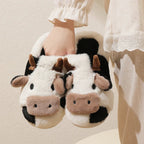 Winter Cartoon Cow Plush Slippers - Shopping Time Australia