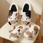 Winter Cartoon Cow Plush Slippers - Shopping Time Australia