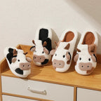Winter Cartoon Cow Plush Slippers - Shopping Time Australia